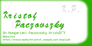 kristof paczovszky business card